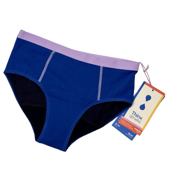 Thinx Other - Thinx BTWN Teen Period Underwear Brief Panties Tidal Wave Sz 13-14 Yr Super NEW!